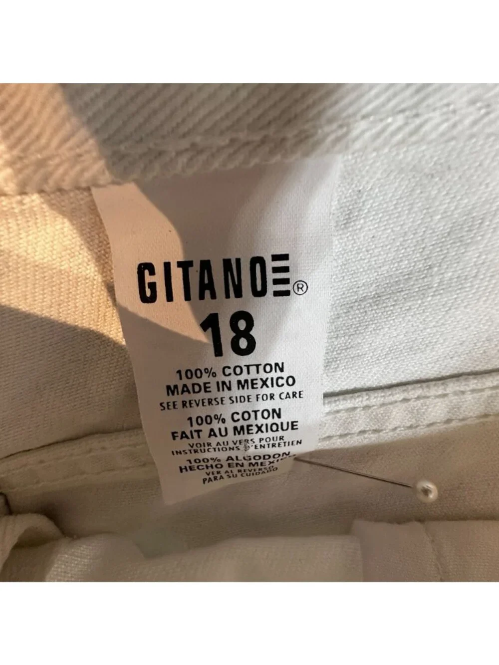 Gitano Womens White Denim Shorts Size 18 High-Waisted 100% Cotton